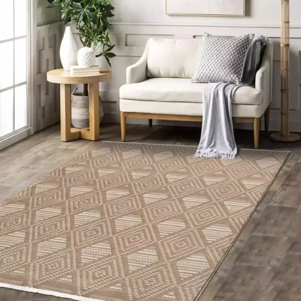 Aqua AU003 Bej Krem Şönil Kilim