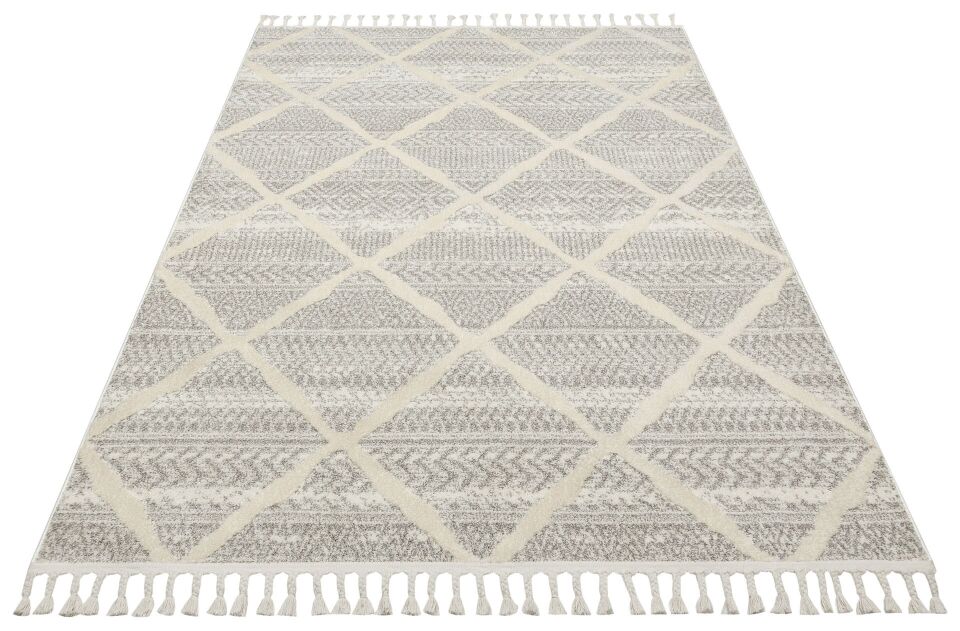 Vogue 1069E - Açık Gri Krem Yumuşak Dokulu Halı 100x200