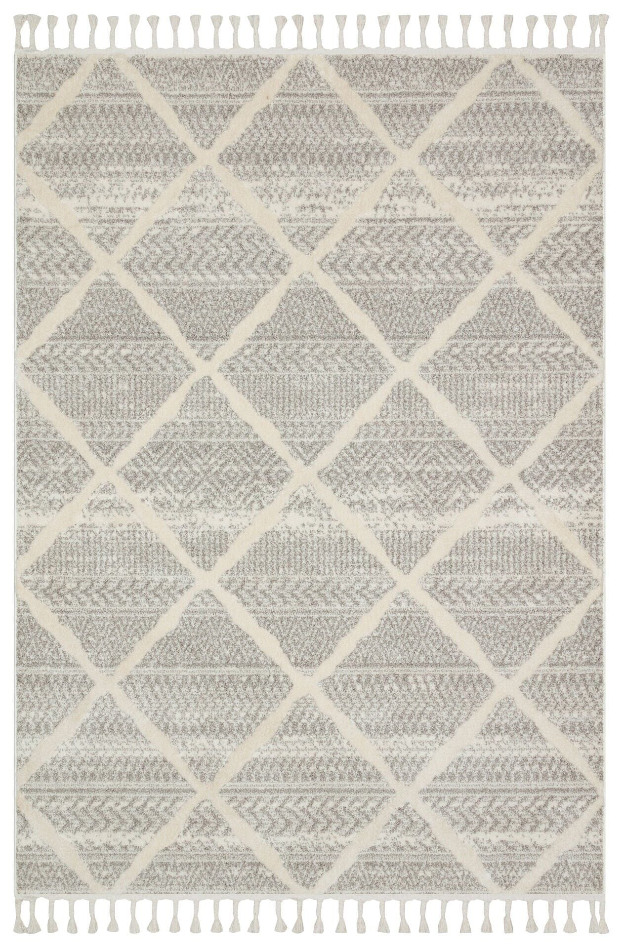 Vogue 1069E - Açık Gri Krem Yumuşak Dokulu Halı 100x200