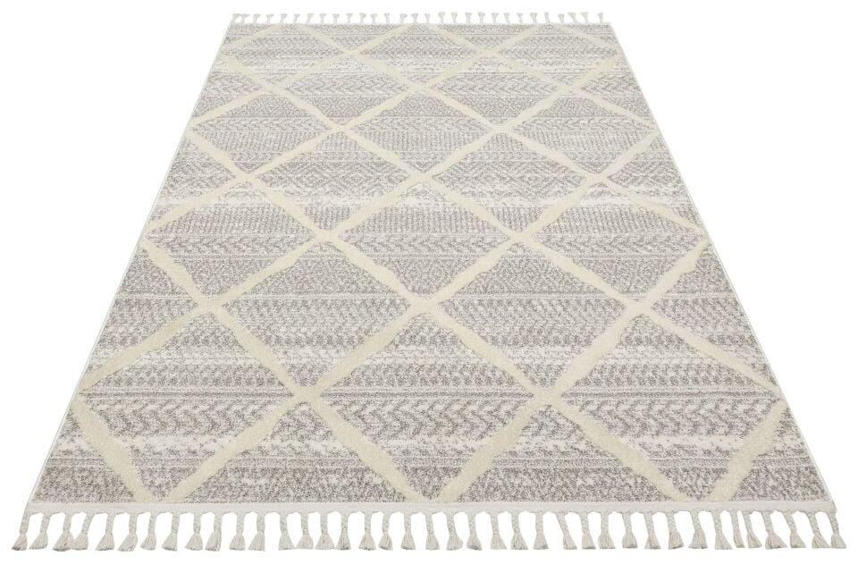 Vogue 1069E - Açık Gri Krem Yumuşak Dokulu Halı 100x300