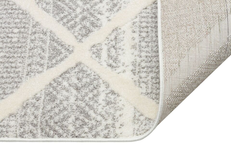 Vogue 1069E - Açık Gri Krem Yumuşak Dokulu Halı 160x230