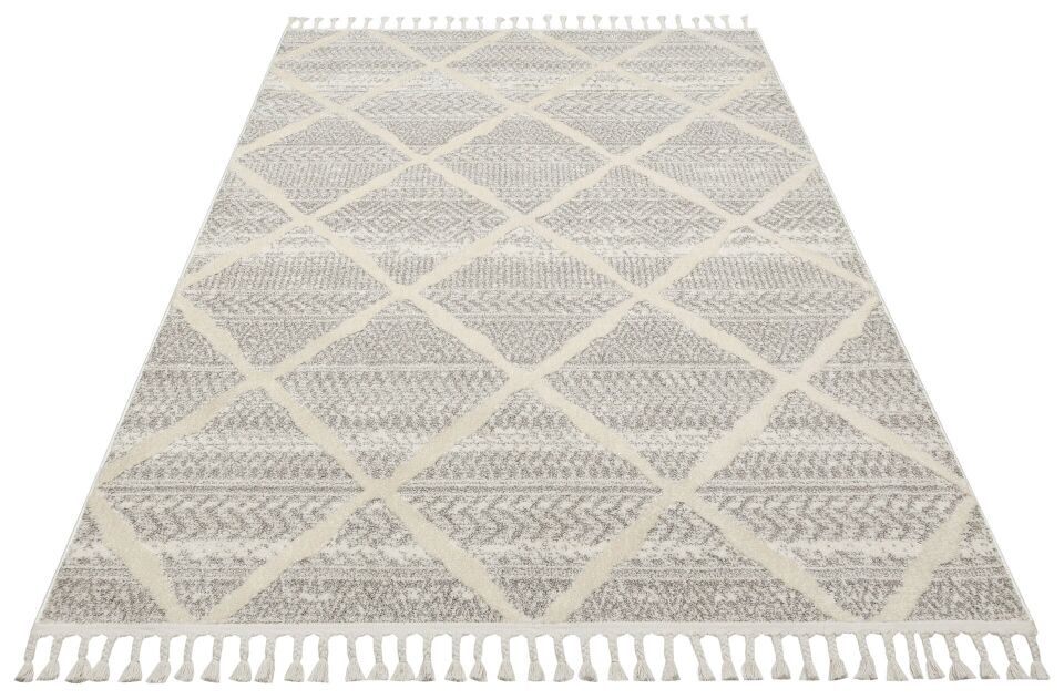 Vogue 1069E - Açık Gri Krem Yumuşak Dokulu Halı 200x290
