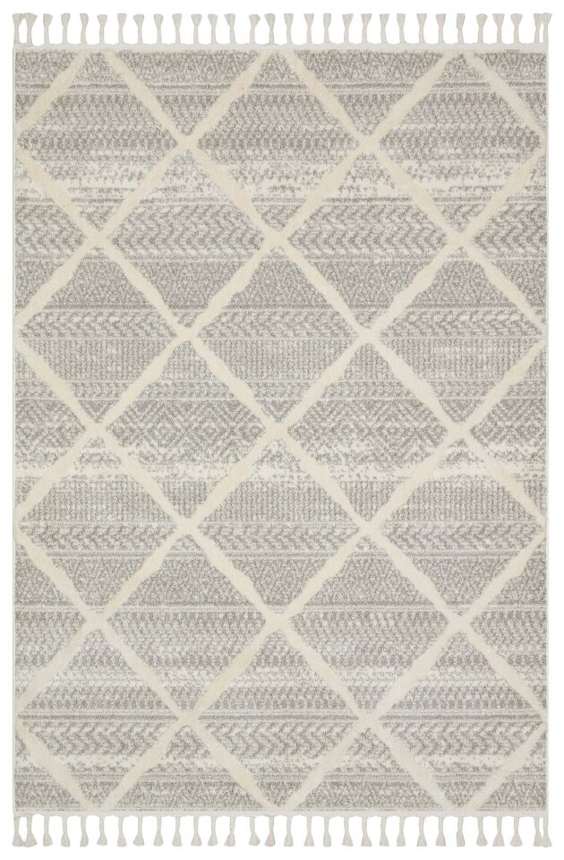 Vogue 1069E - Açık Gri Krem Yumuşak Dokulu Halı 200x290