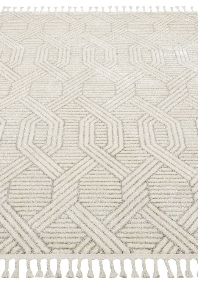 Vogue 10502D - Açık Gri Krem Yumuşak Dokulu Halı