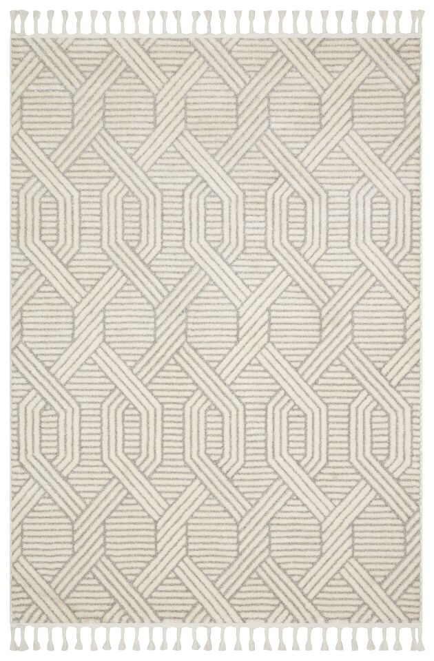 Vogue 10502D - Açık Gri Krem Yumuşak Dokulu Halı 100x200