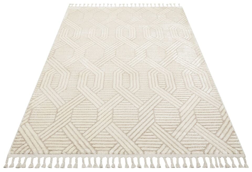 Vogue 10502D - Bej Krem Yumuşak Dokulu Halı 80x150