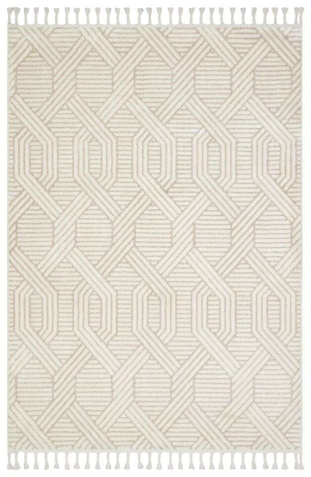 Vogue 10502D - Bej Krem Yumuşak Dokulu Halı 80x150