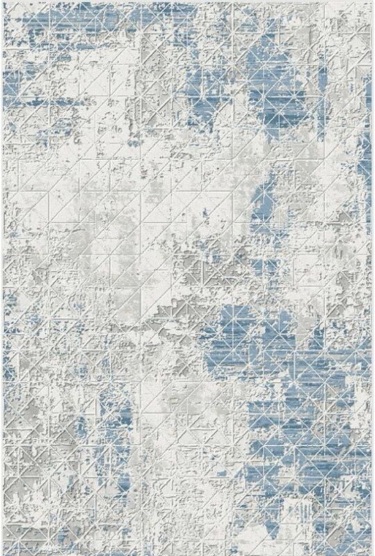 Hesna A0002 Krem Gri Mavi Akrilik Halı