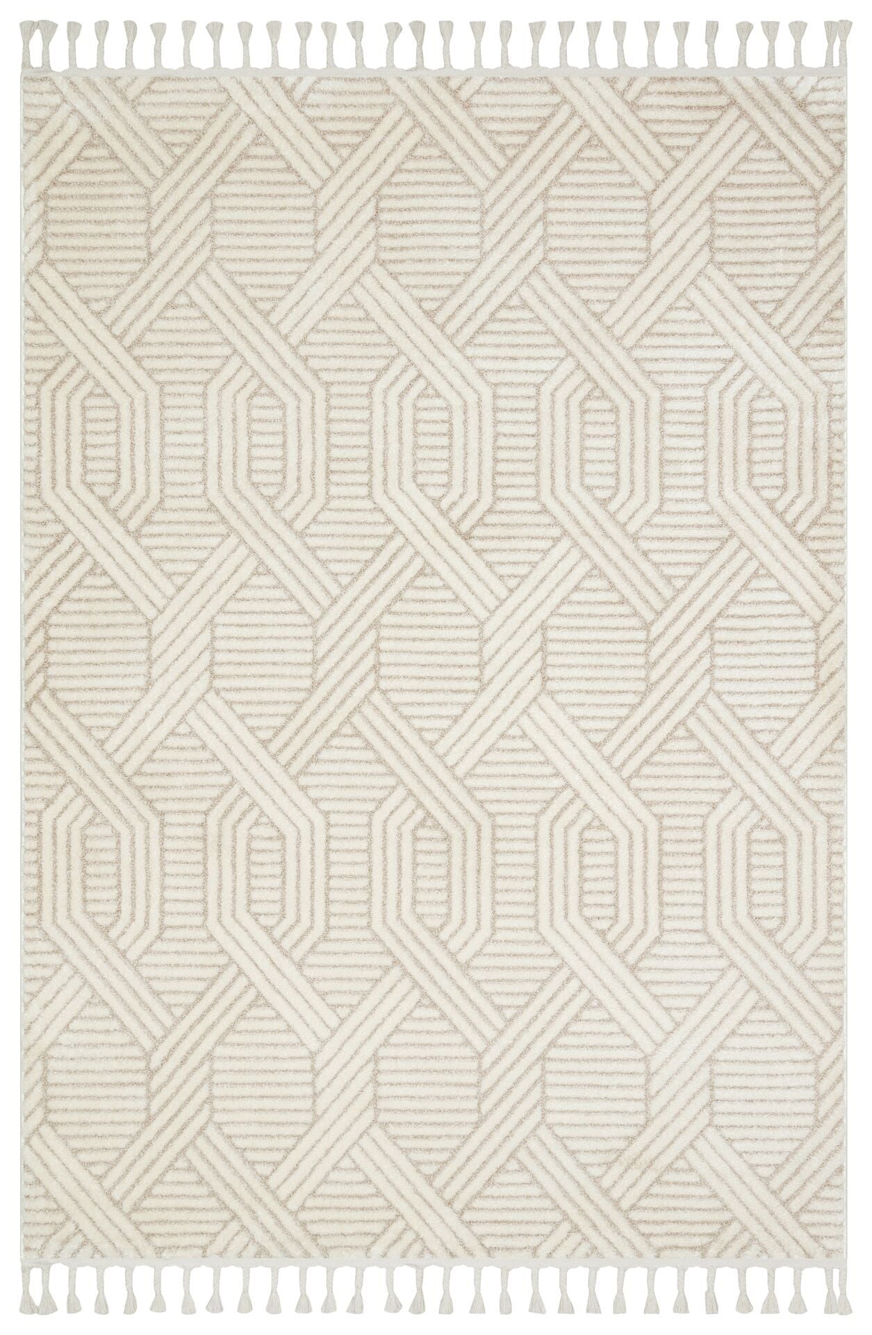 Vogue 10502D - Bej Krem Yumuşak Dokulu Halı 160x230