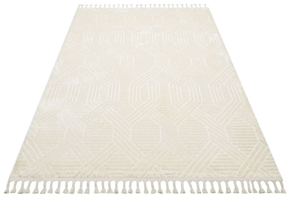 Vogue 10502D - Beyaz Yumuşak Dokulu Halı 80x150
