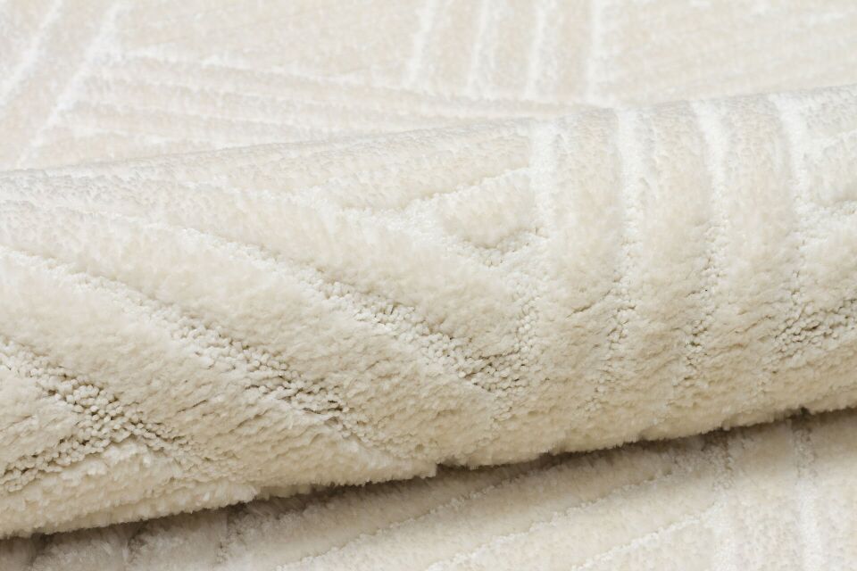 Vogue 10502D - Beyaz Yumuşak Dokulu Halı 100x300