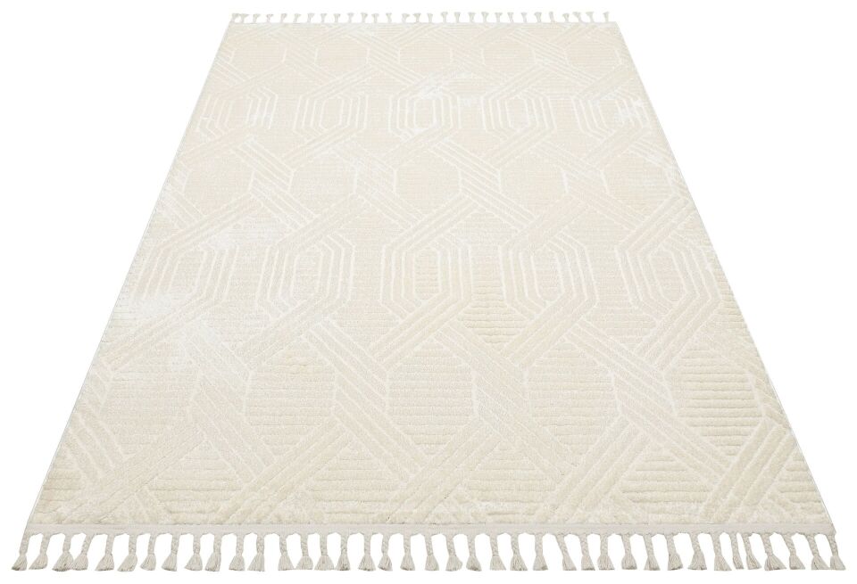 Vogue 10502D - Beyaz Yumuşak Dokulu Halı 160x230