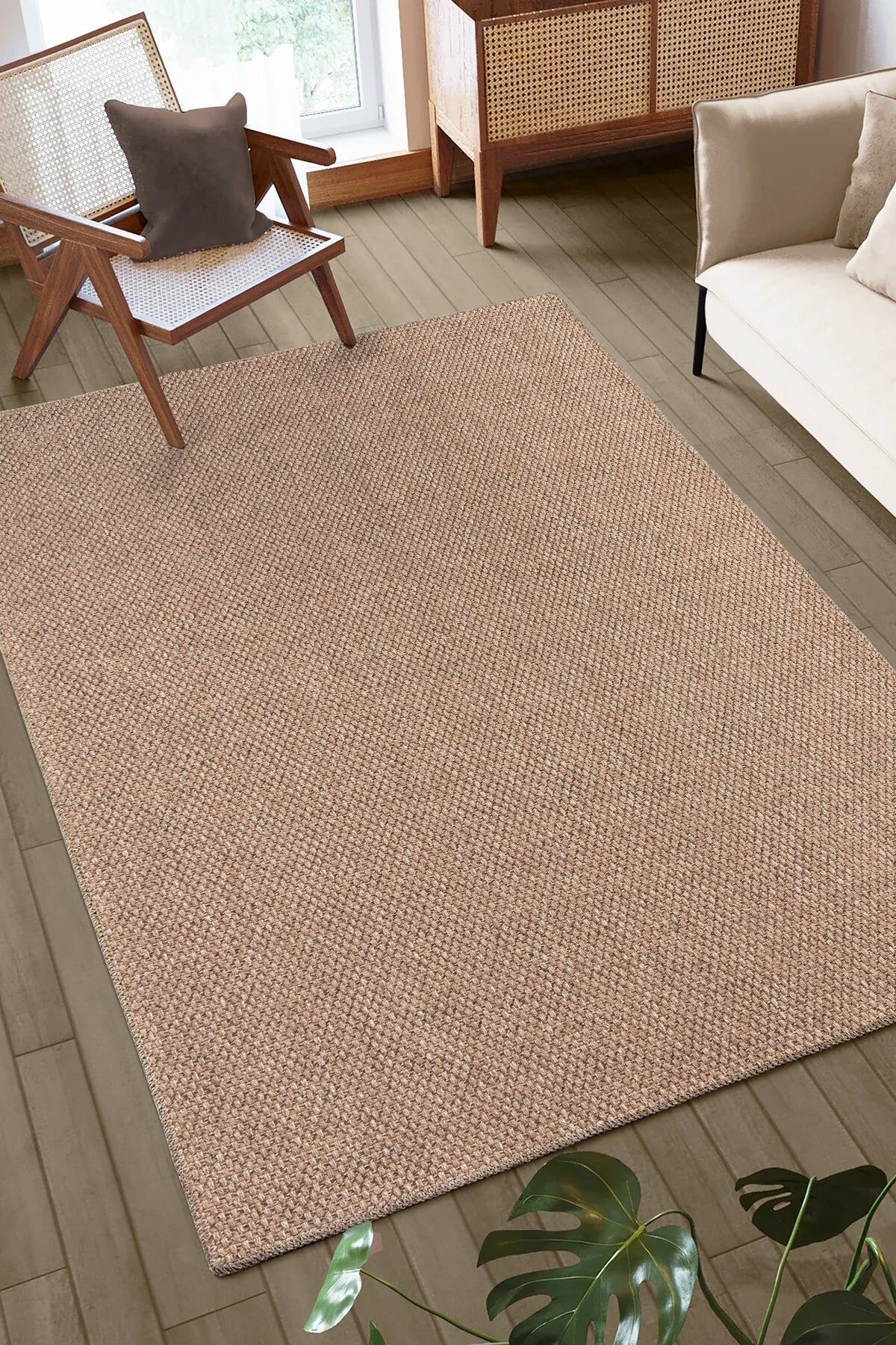 Doku DH001 - Kahverengi Hav Toz Vermez Dokuma Kilim 100x300