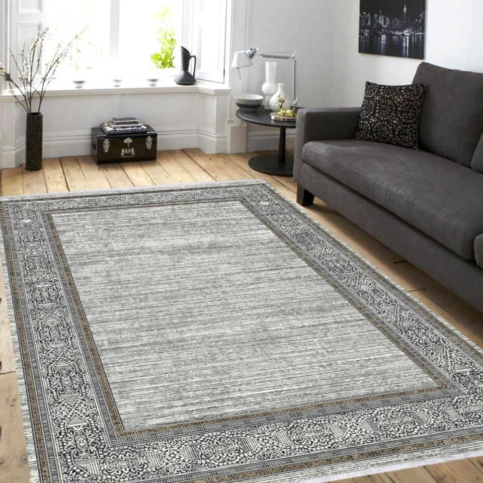 Vermont 9926 Gri Krem Hav Toz Çıkarmaz Halı