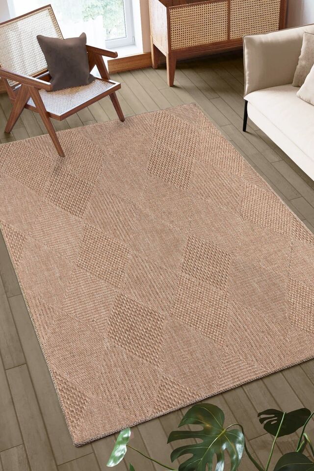 Doku DH002 - Kahverengi Hav Toz Vermez Dokuma Kilim 100x200