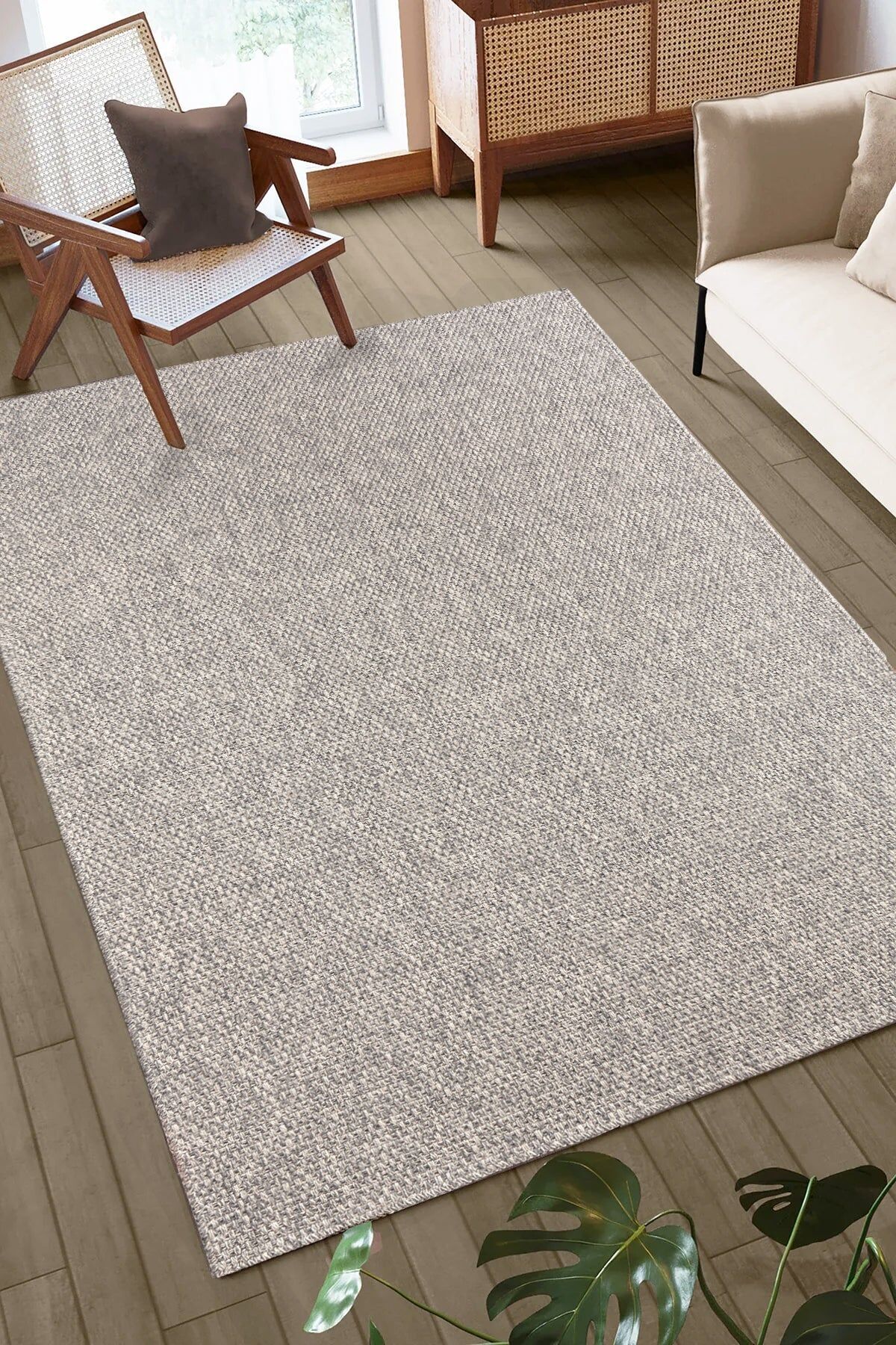 Doku DH003 - Gri Hav Toz Vermez Dokuma Kilim 80x300