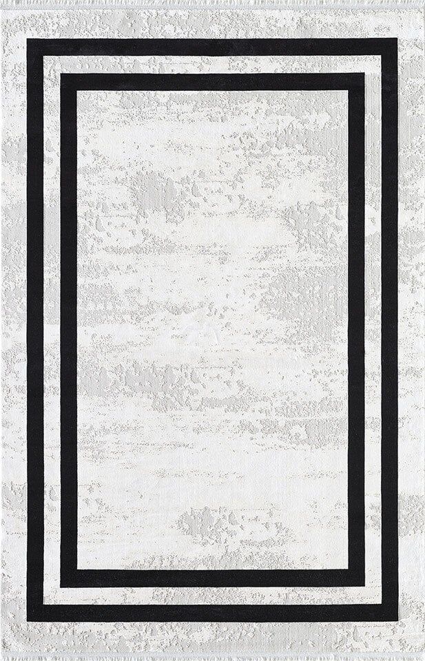 Monet MT20B Beyaz Gri Siyah Art Deco Halı