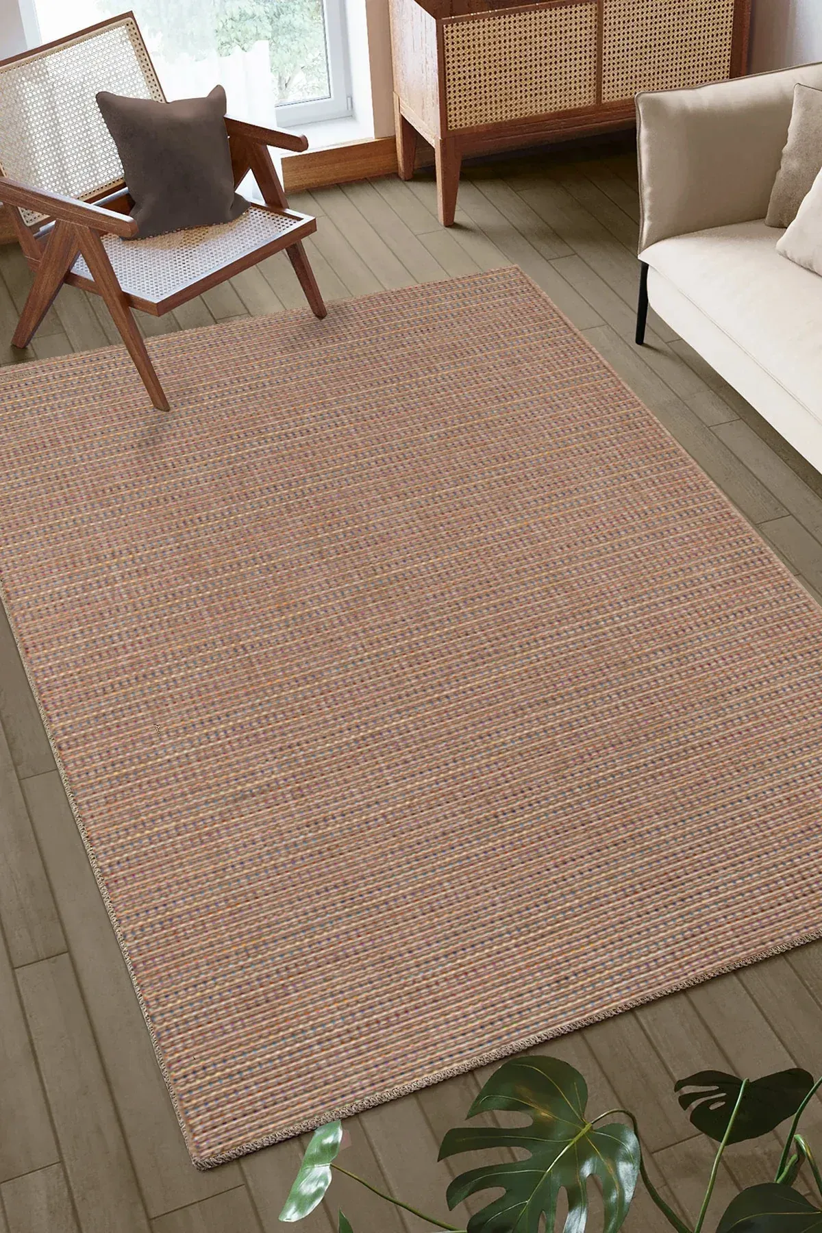 Doku DH005 - Kahverengi Multi Hav Toz Vermez Dokuma Kilim
