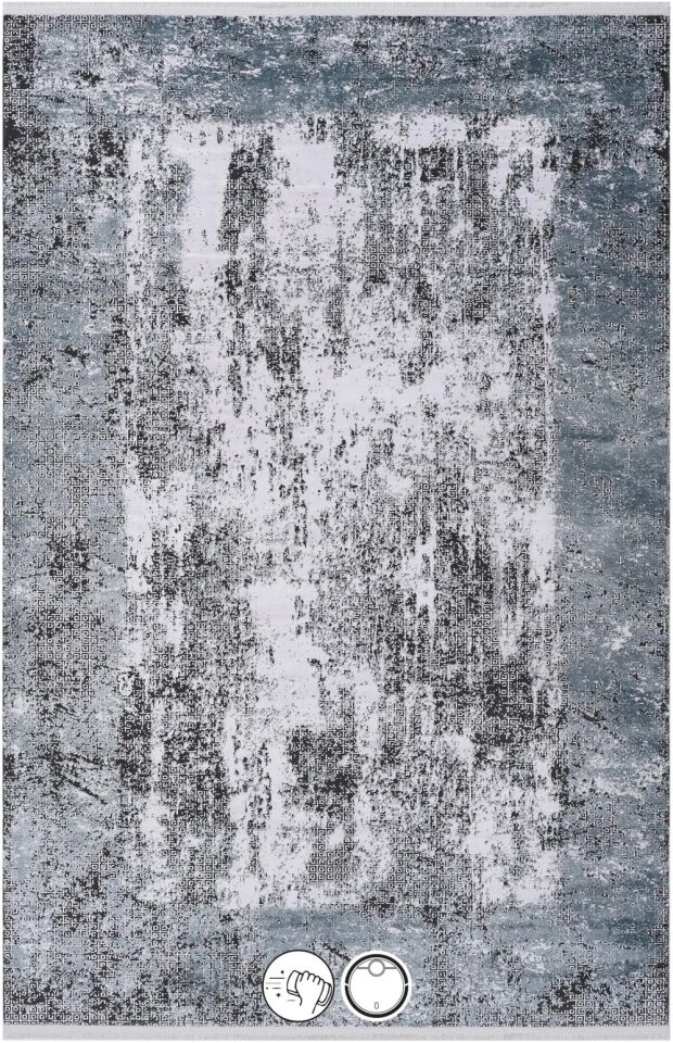 Monet MT43B Gri Mavi Beyaz Halı