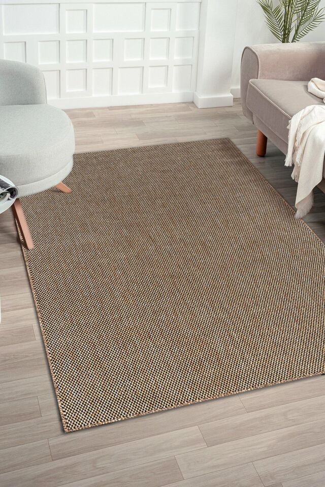 Doku DH006 - Kahverengi Hav Toz Vermez Dokuma Kilim 100x200