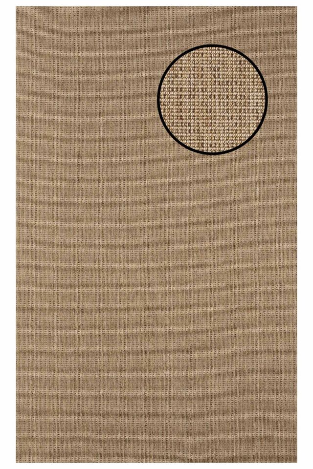2662 Bej Düz Dokulu Sisal Halı Bordürsüz - 80x150