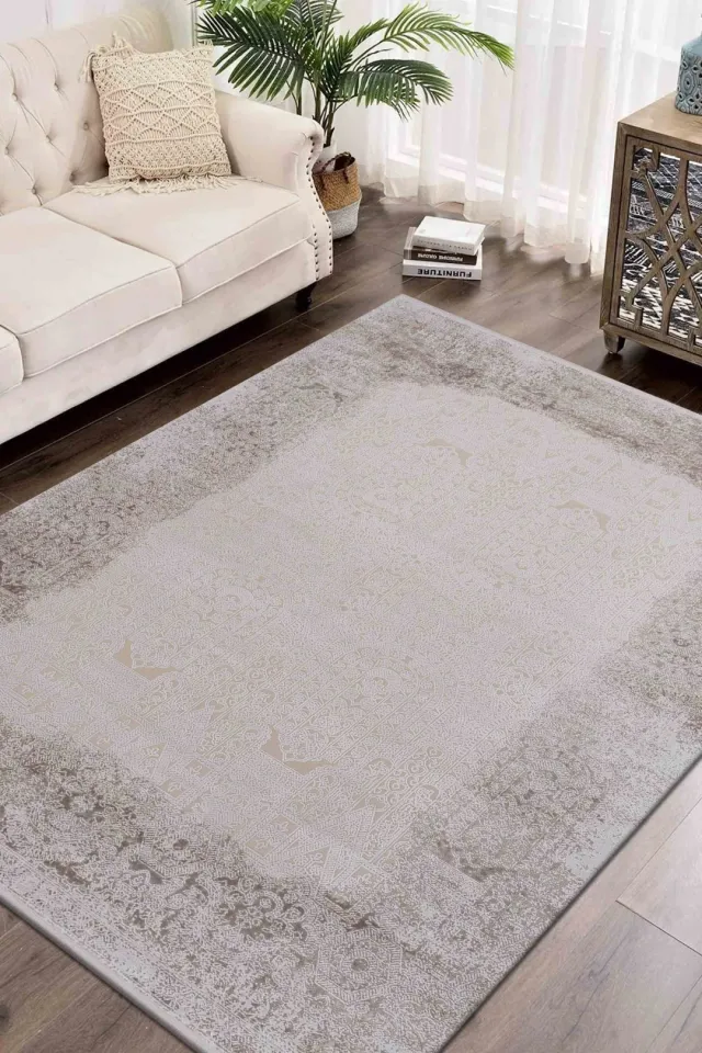 Hermes HE37A Krem Bej Akrilik Halı