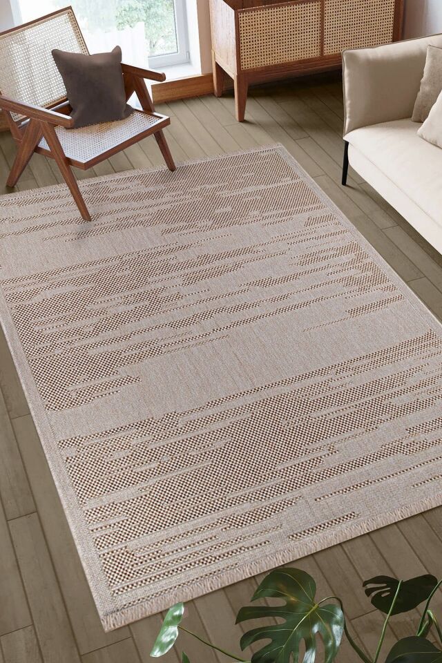 Doku DH007 - Bej Hav Toz Vermez Dokuma Kilim 160x230