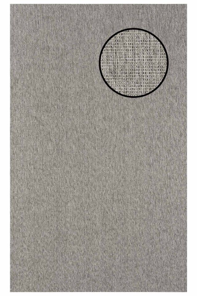 3662 Gri Düz Dokulu Sisal Halı Bordürsüz - 100x200
