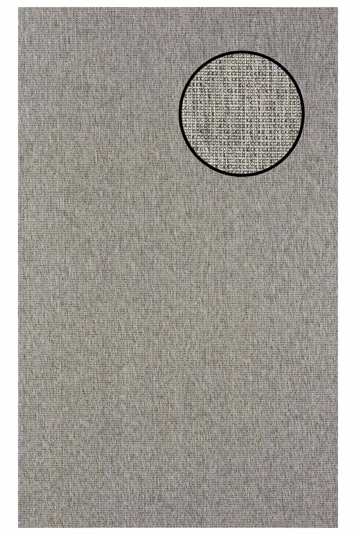 3662 Gri Düz Dokulu Sisal Halı Bordürsüz - 160x230