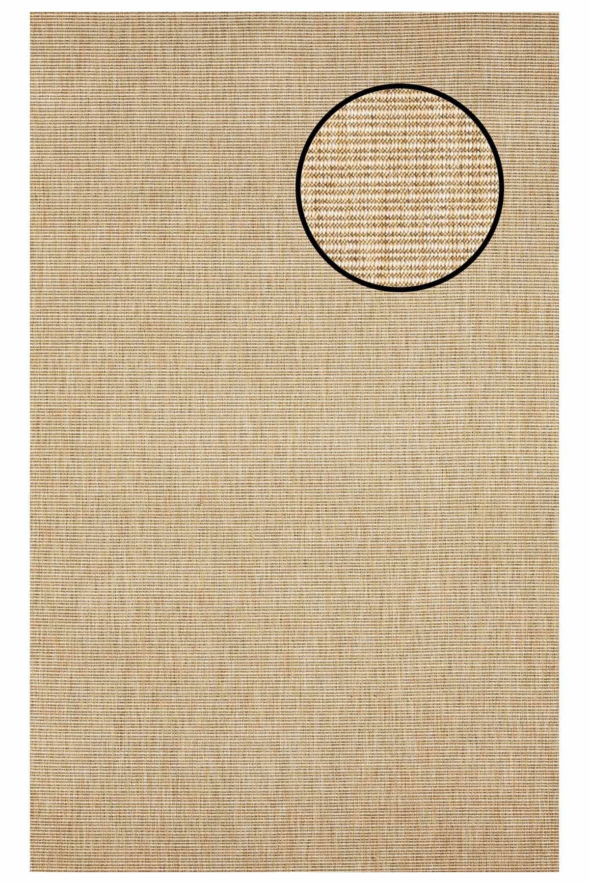 2663 Bej Düz Dokulu Sisal Halı Bordürsüz - 80x150