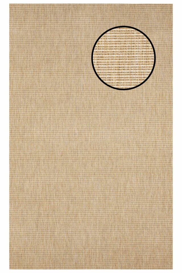 2663 Bej Düz Dokulu Sisal Halı Bordürsüz - 80x150