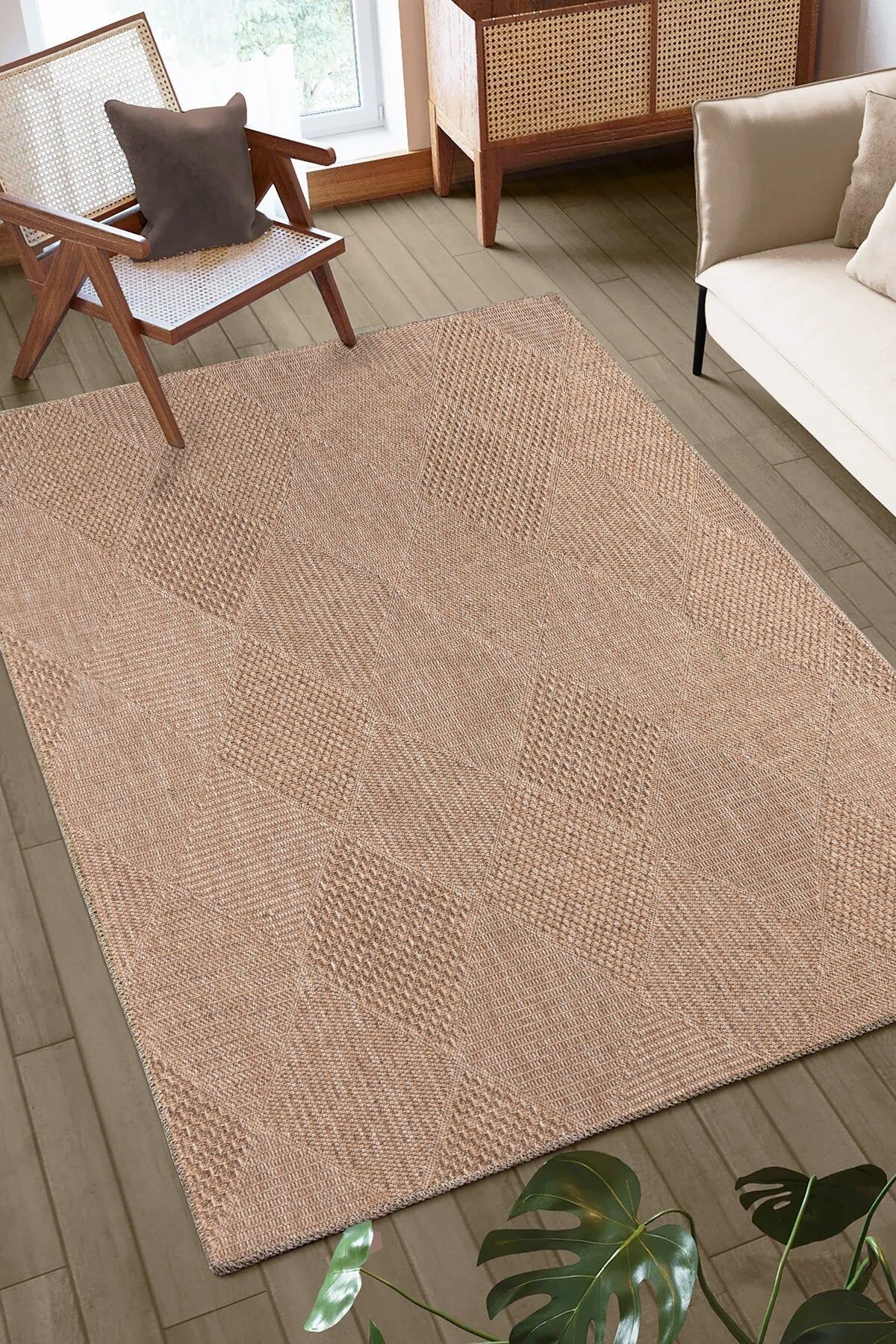 Doku DH002 - Kahverengi Hav Toz Vermez Dokuma Kilim 160x230