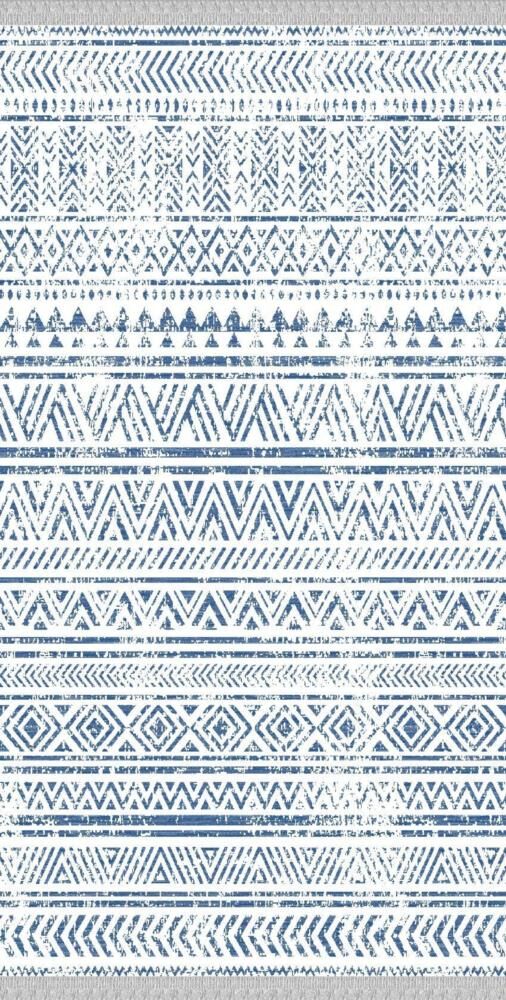 Nova 4084 Mavi Beyaz Kaydırmaz Kilim