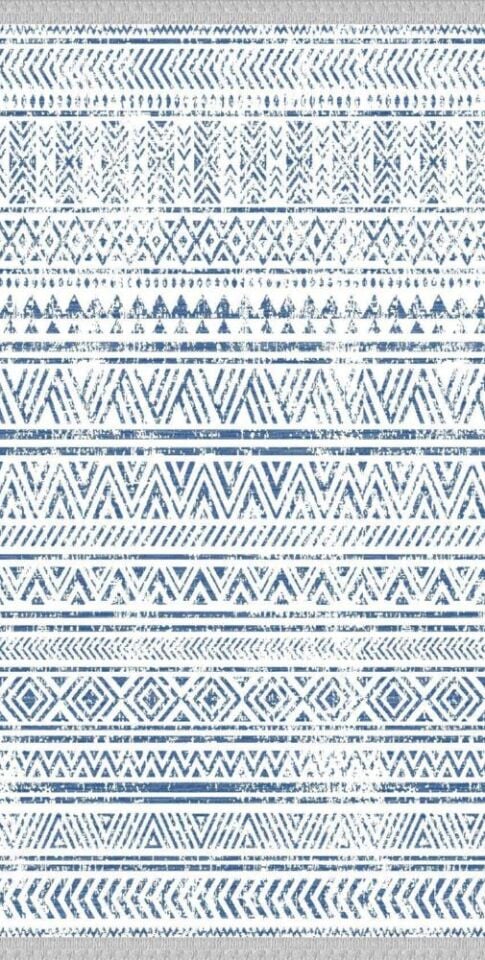 Nova 4084 Mavi Beyaz Kaydırmaz Kilim