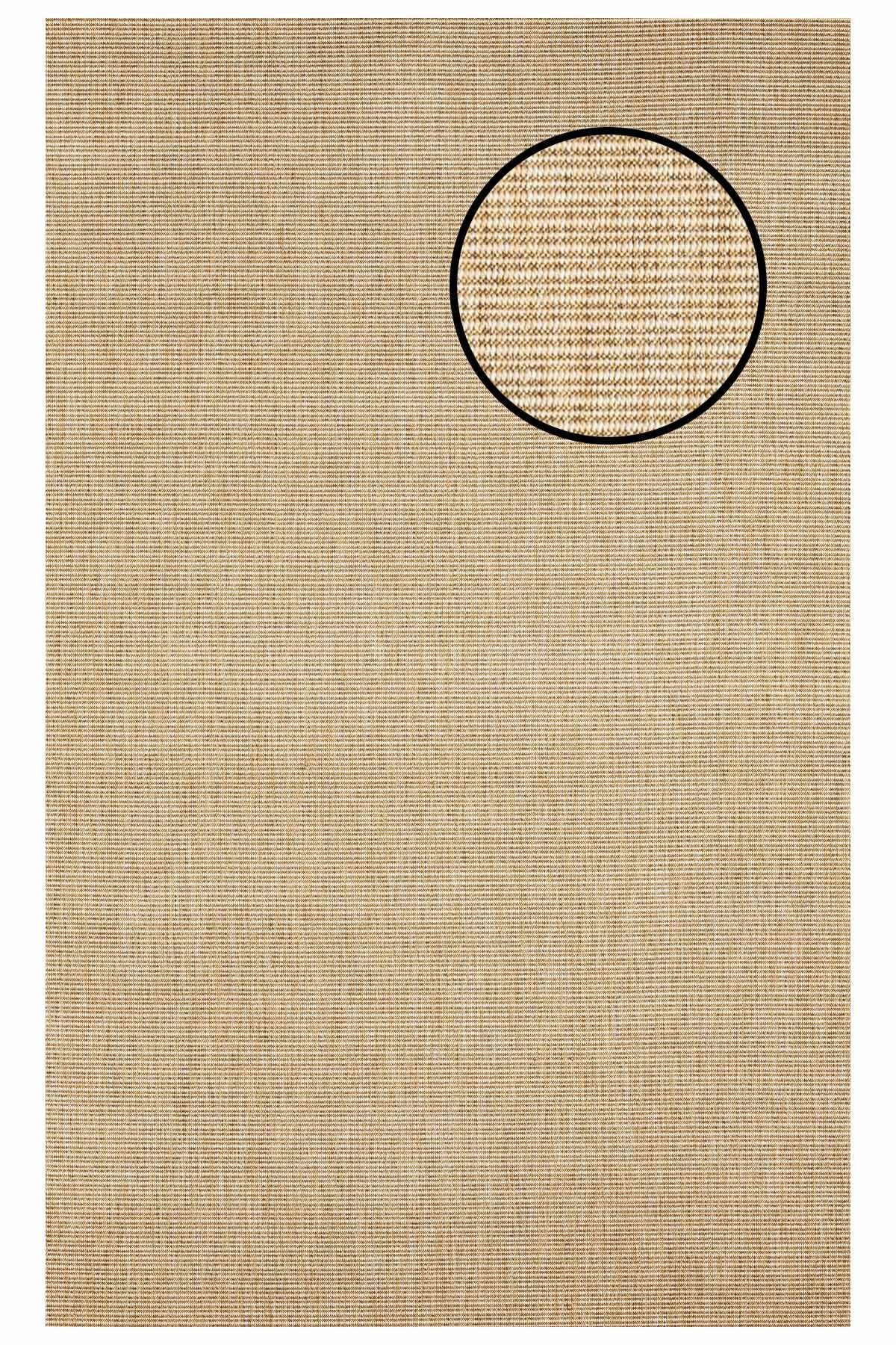 2663 Bej Düz Dokulu Sisal Halı Bordürsüz - 100x200
