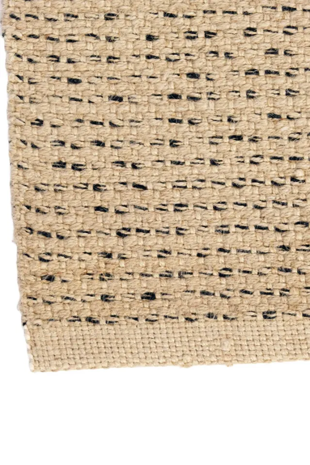 Rustic 692 Bej Siyah Jüt Kilim