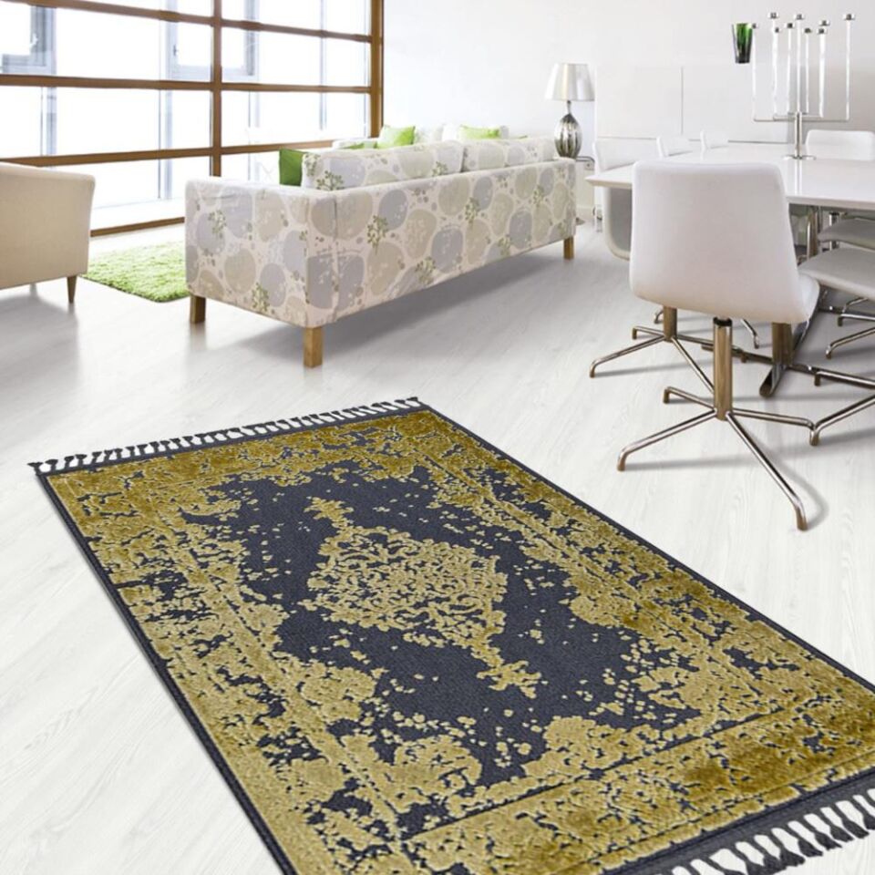 Rönesans 9208 Antrasit Gold Akrilik Halı
