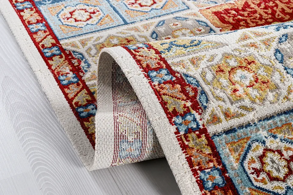 Antique AN003 - Etnik Desenli Vintage Hav Toz Vermez Halı