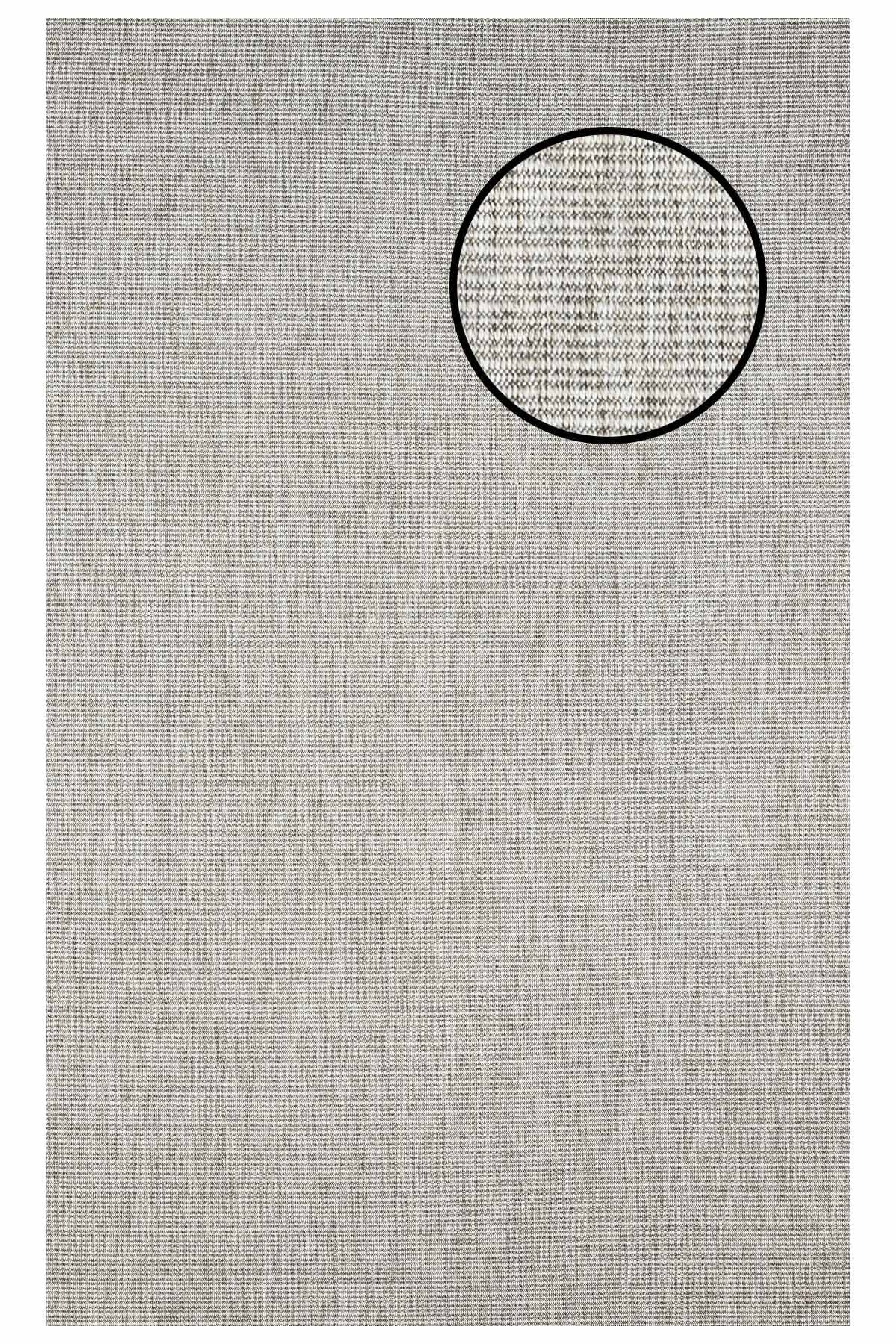 3663 Gri Düz Dokulu Sisal Halı Bordürsüz - 160x230