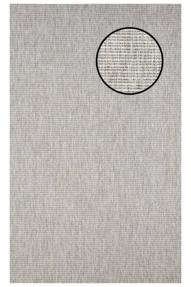 3663 Gri Düz Dokulu Sisal Halı Bordürsüz - 160x230