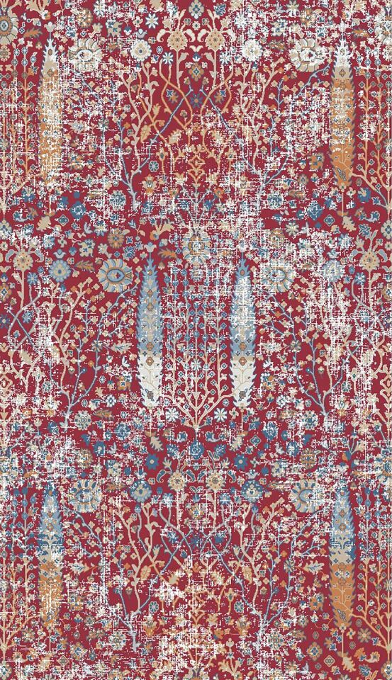 Antique AN004 - Etnik Desenli Vintage Hav Toz Vermez Halı 80x150