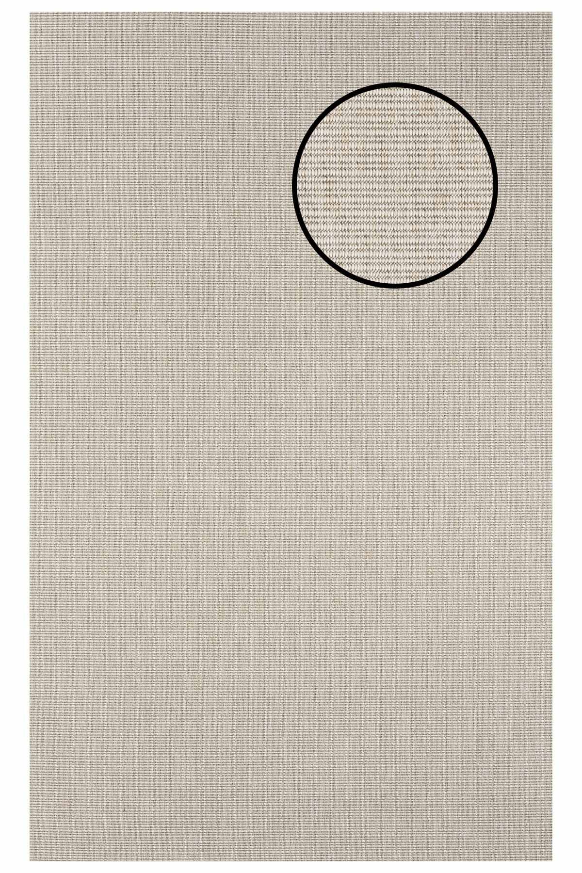 4663 Krem Düz Dokulu Sisal Halı Bordürsüz - 100x200