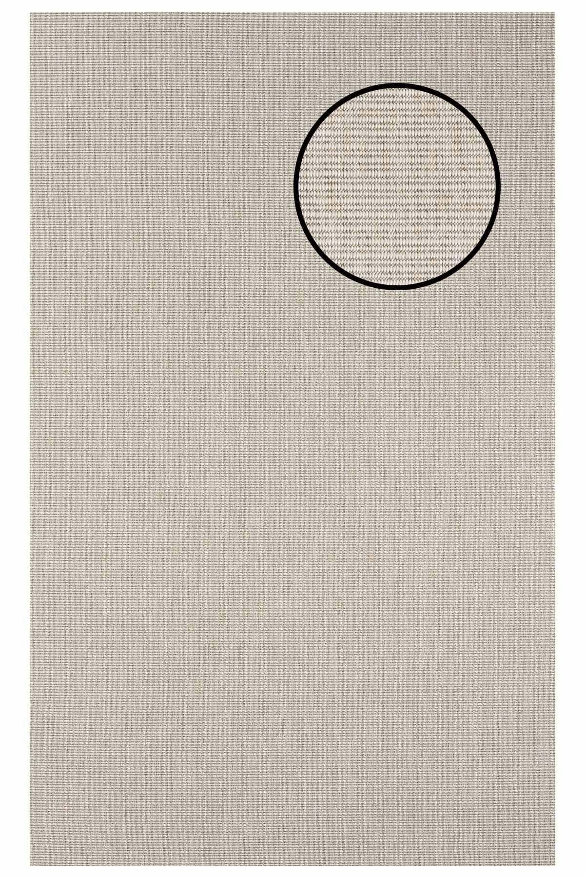 4663 Krem Düz Dokulu Sisal Halı Bordürsüz - 200x290