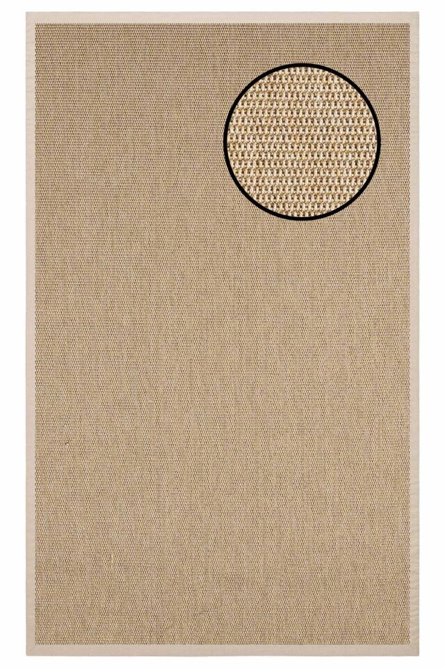 2664 Bej Zincir Dokulu Sisal Halı Bej Bordür - 80x150