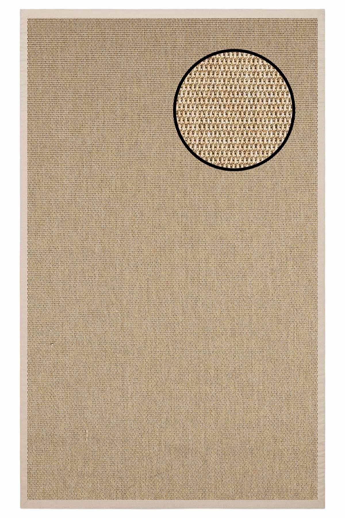 2664 Bej Zincir Dokulu Sisal Halı Bej Bordür - 160x230