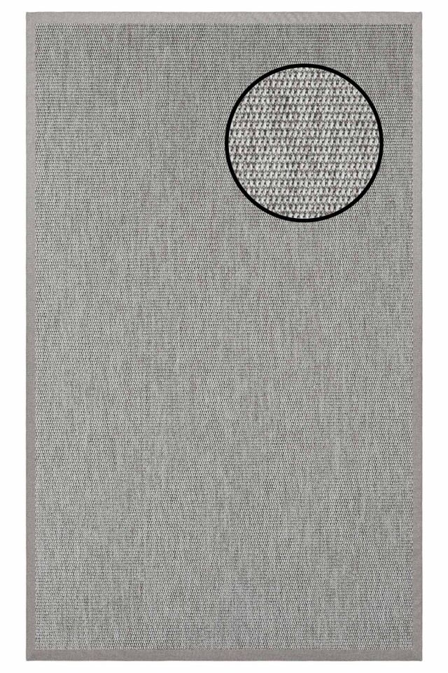 3664 Gri Zincir Dokulu Sisal Halı Gri Bordür - 120x180