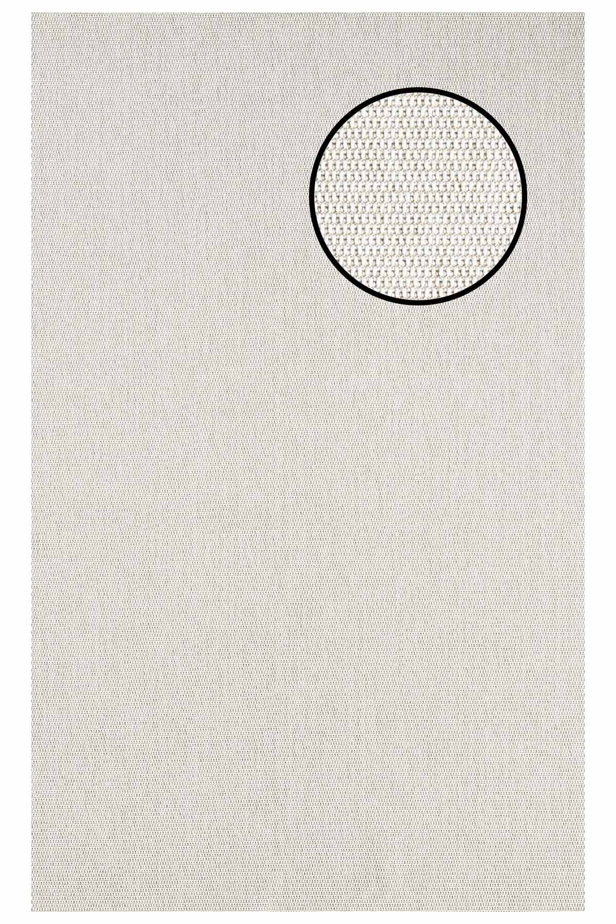 4664 Krem Zincir Dokulu Sisal Halı Bordürsüz - 80x150