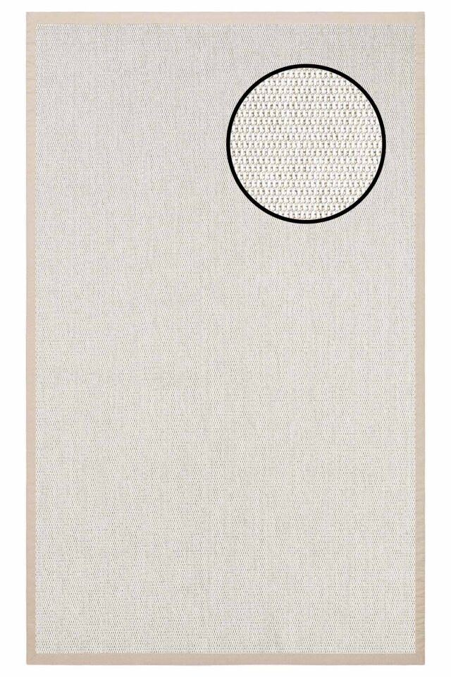 4664 Krem Zincir Dokulu Sisal Halı Bej Bordür - 100x300