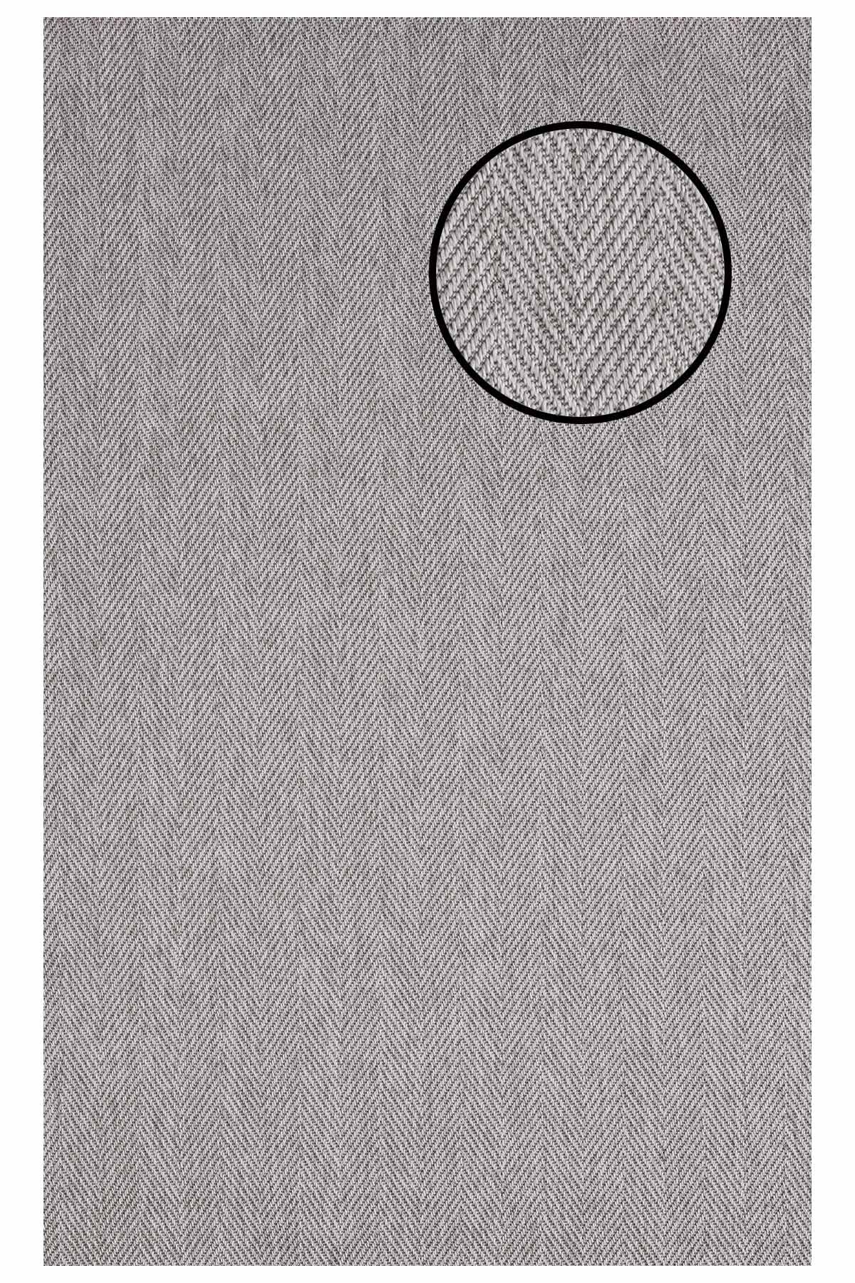 3665 Gri Balık Sırtı Dokulu Sisal Halı Bordürsüz - 100x300