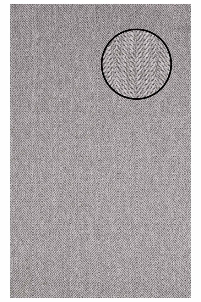 3665 Gri Balık Sırtı Dokulu Sisal Halı Bordürsüz - 100x300